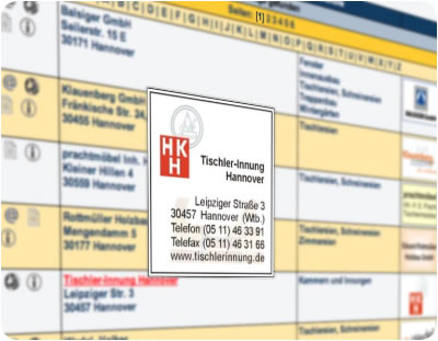 Eintrag mit Webvisitenkarte - klein